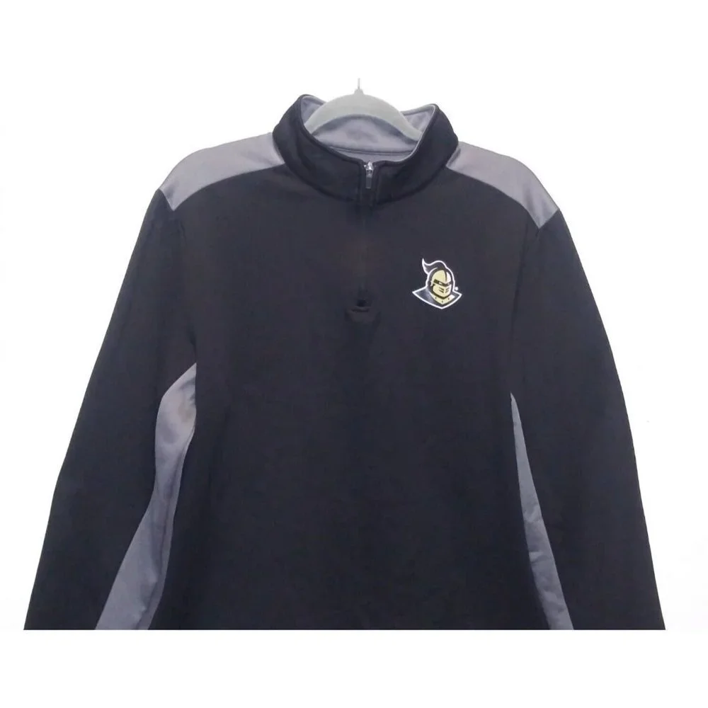 Fanatics Dry Fit 1/4 Zip Pullover jacket long sleeve Size L mens black gray EUC